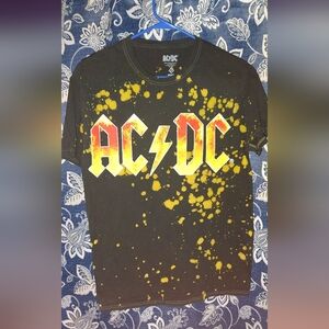 AC/DC Black Tee with Red and Yellow Graphic